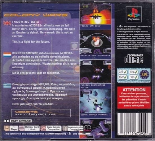 Colony Wars - PS1 (B Grade) (Genbrug)